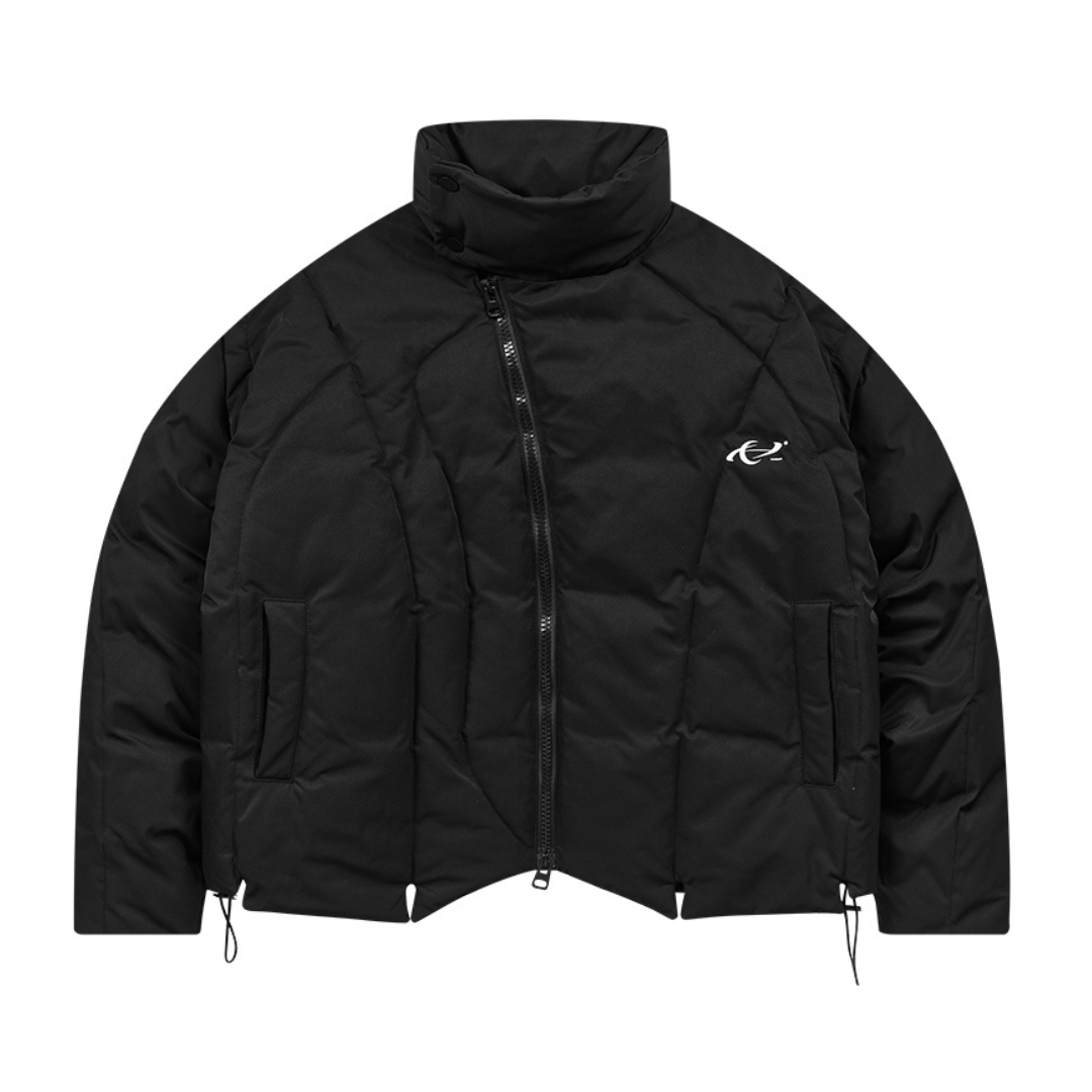 H/C Asymmetrical Zipper Stitched Padded Jacket