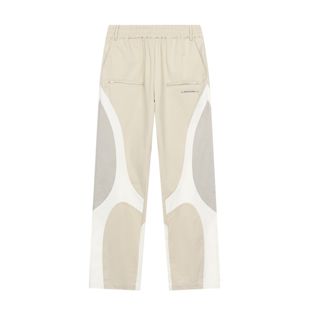 Zipper Pockets Splicing Loose Trousers