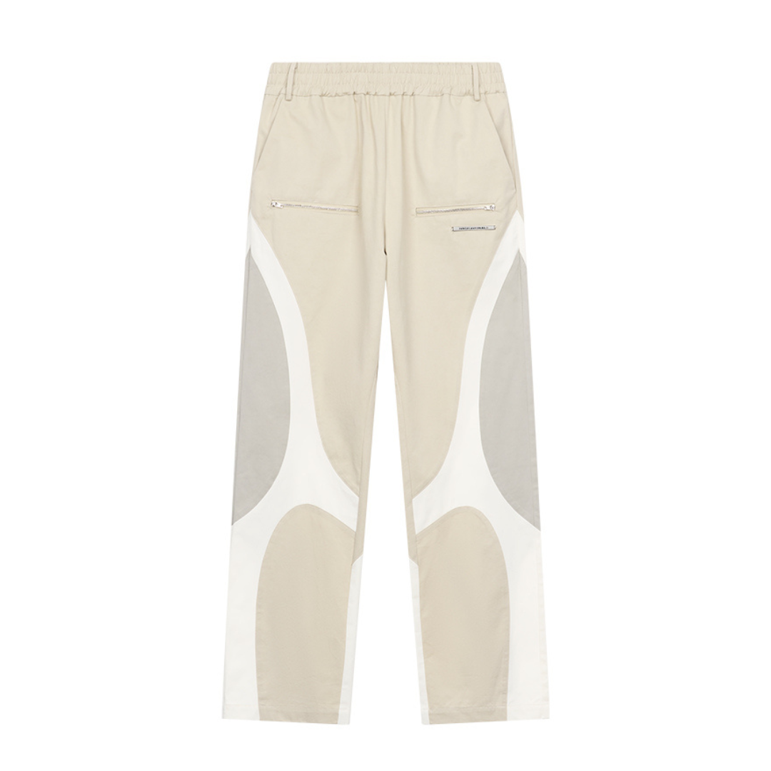 Zipper Pockets Splicing Loose Trousers