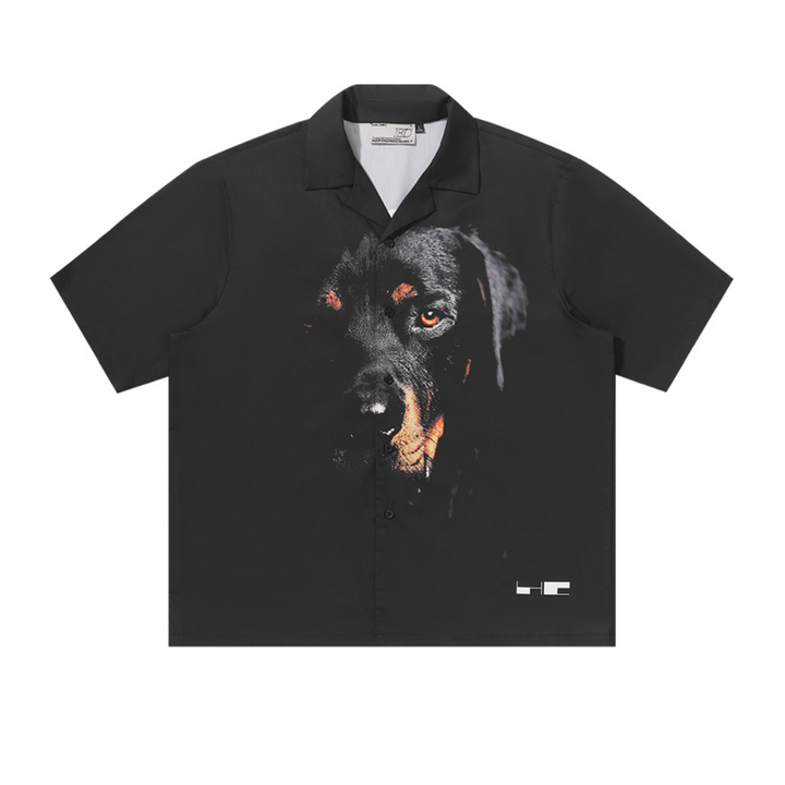 Rottweiler Printed Cuban Shirt