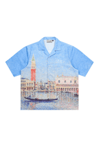 Venice Landscape Pointillism Painting Cuban Shirt