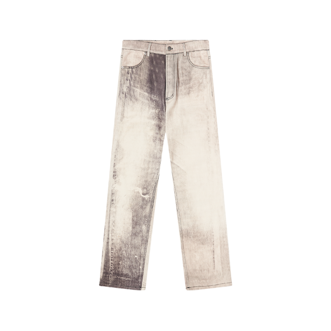 Washed Irregular Loose Jeans