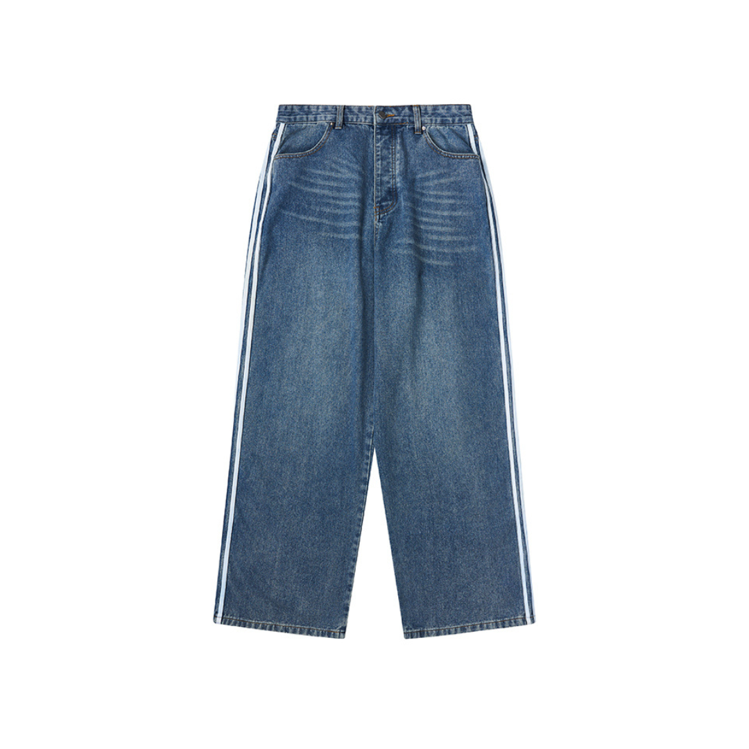 Washed Baggy Track Jeans