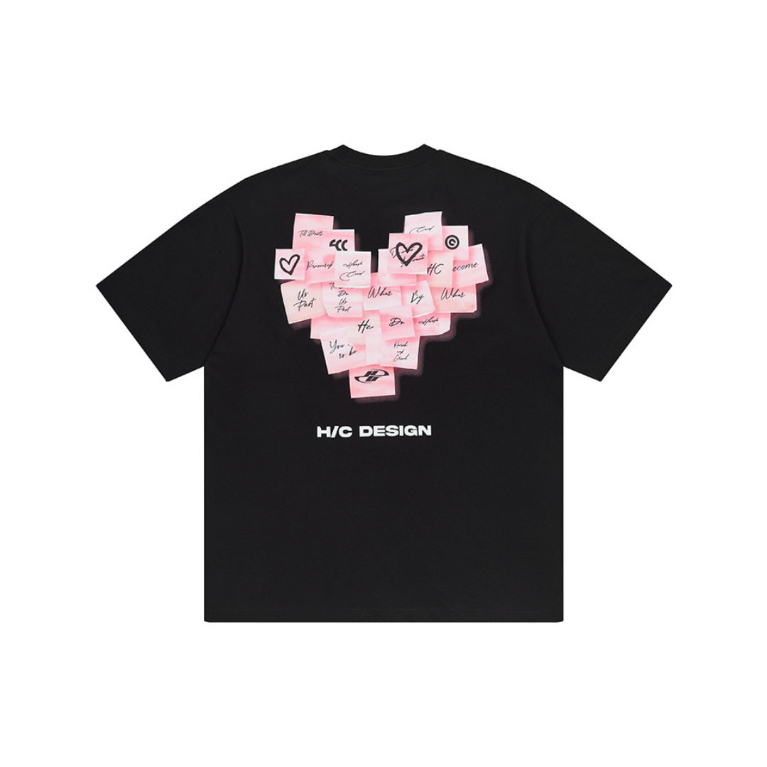 Stickers Heart Printed Tee