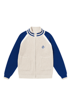 Embroidered Knitted Zipper Cardigan