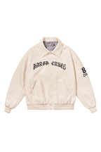 Embroidered Loose Leather Jacket