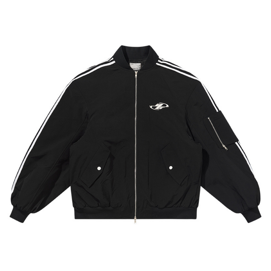 Striped Metal Logo MA-1 Jacket