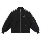 Striped Metal Logo MA-1 Jacket