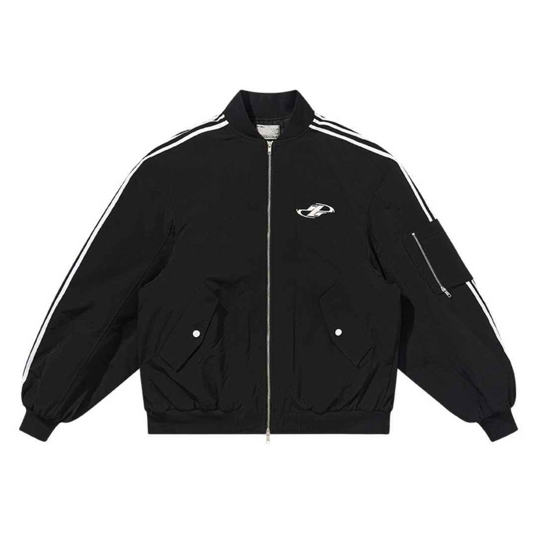 Striped Metal Logo MA-1 Jacket