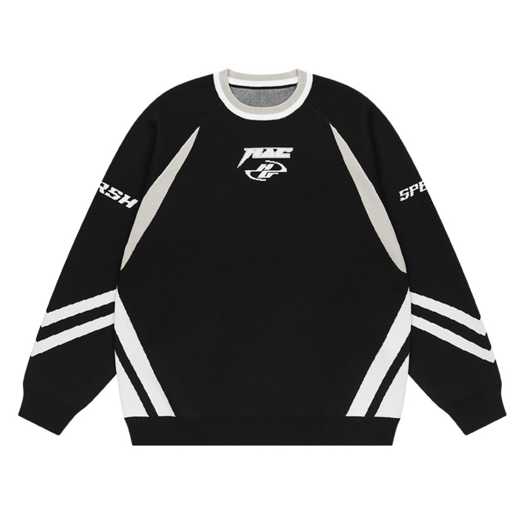 Contrast Racing Knitted Sweater
