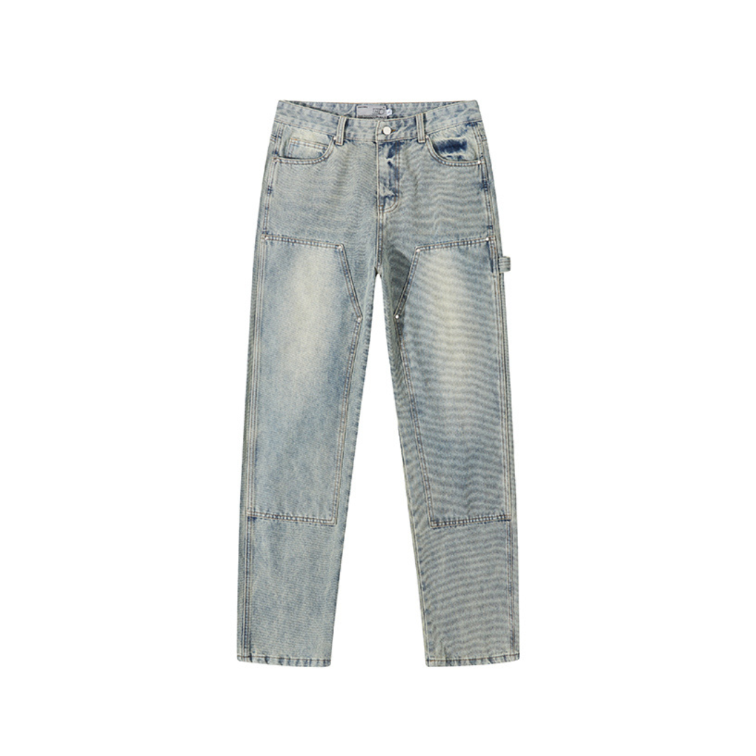 Double Knee Straight Jeans