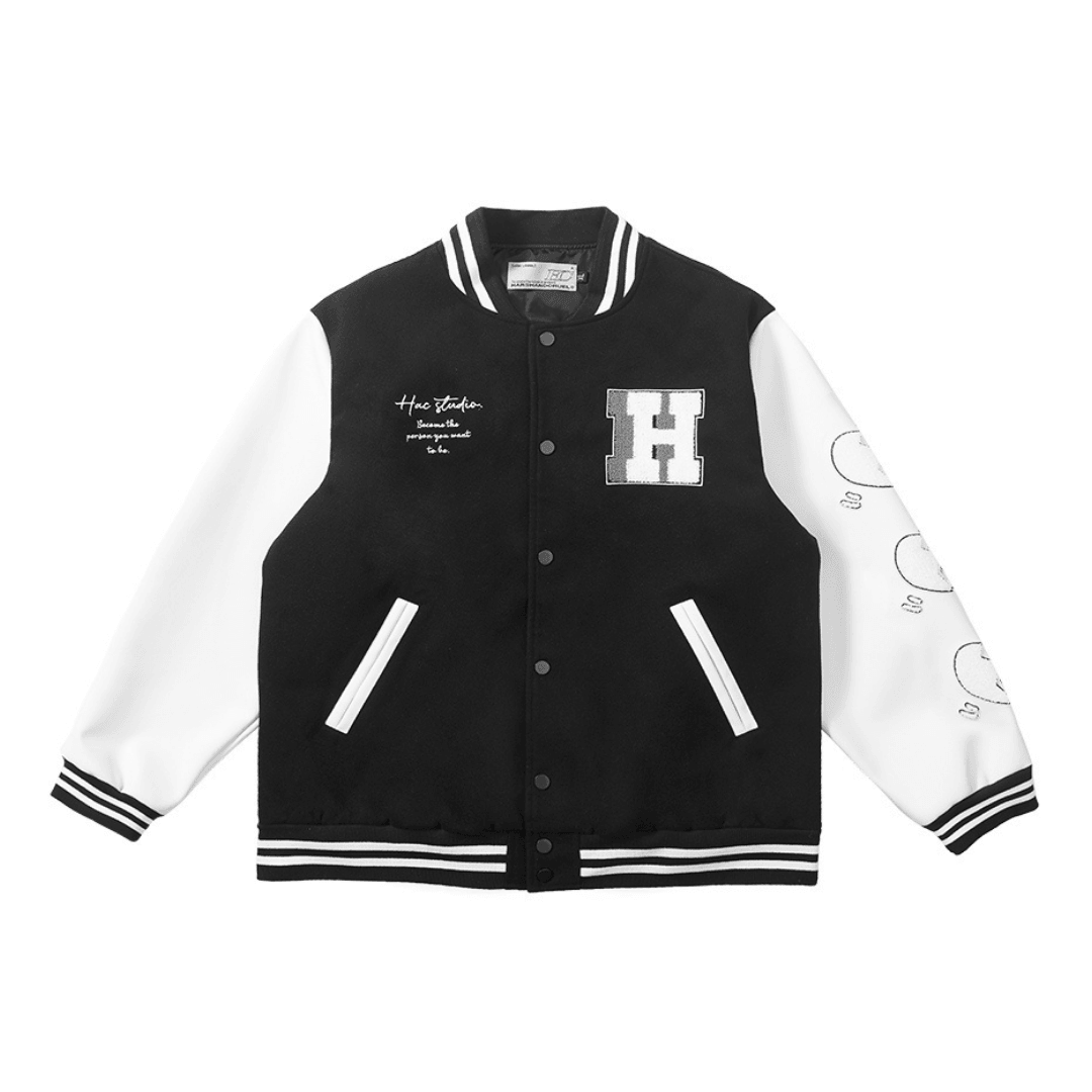 H/C Embroidered Broken Hearts Varsity Jacket - UK Only