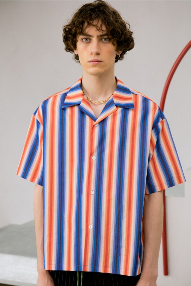 Mix7 Retro Striped Cuban Shirt