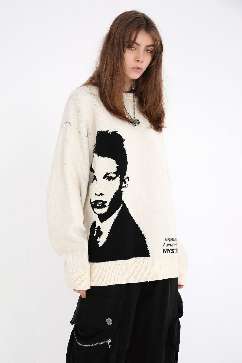 Unknown World Portrait Loose Sweater