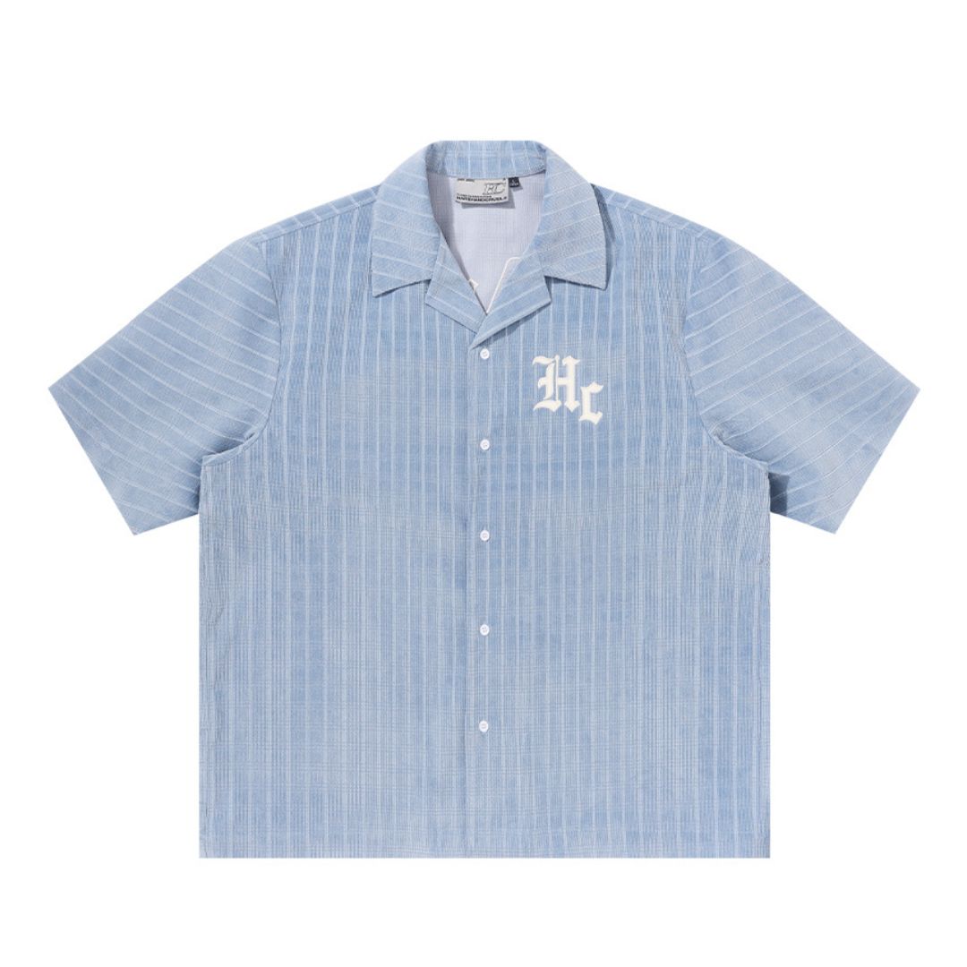 H/C  Gothic Logo Checkered Cuban Shirt