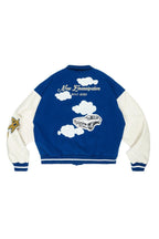 Embroidered Clouds Woolen Varsity Jacket