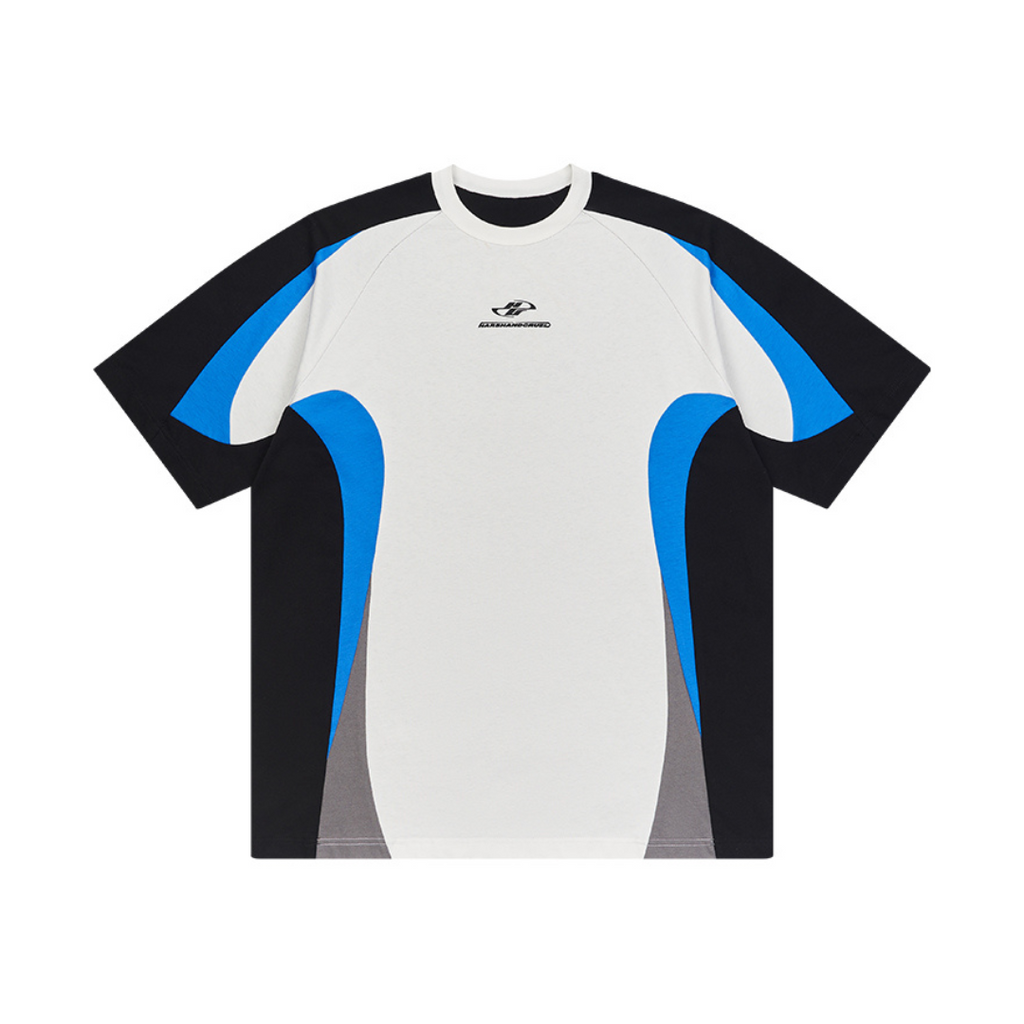 Contrast Color Stitching Logo Tee
