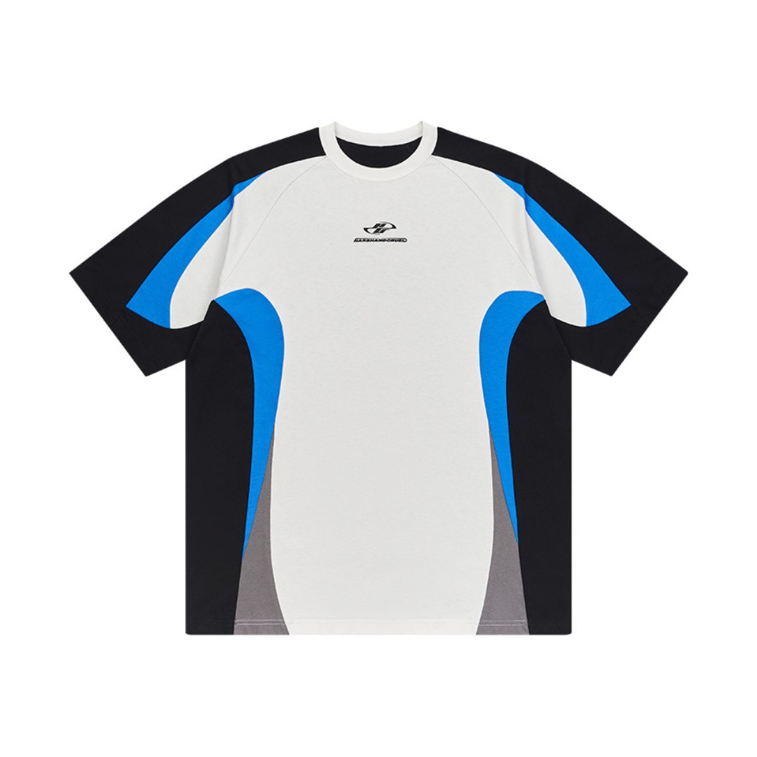 Contrast Color Stitching Logo Tee