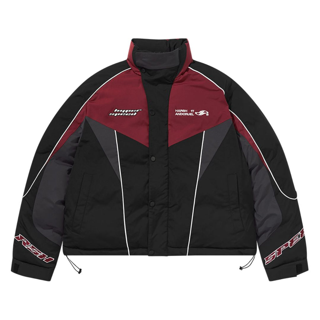 Patchwork Embroidered Racing Down Jacket