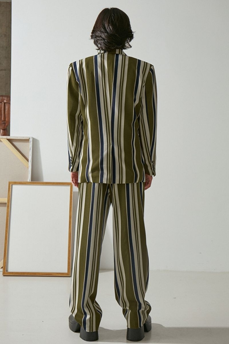 Mix7 Retro Striped Suit Jacket