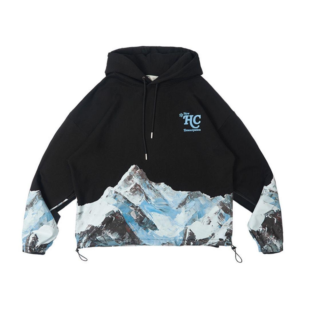 H/C Mountain Oil Painting Oversize Hoodie - UK Only