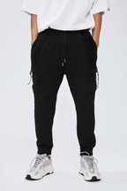 CZ Black Cargo Zipper Sweatpants