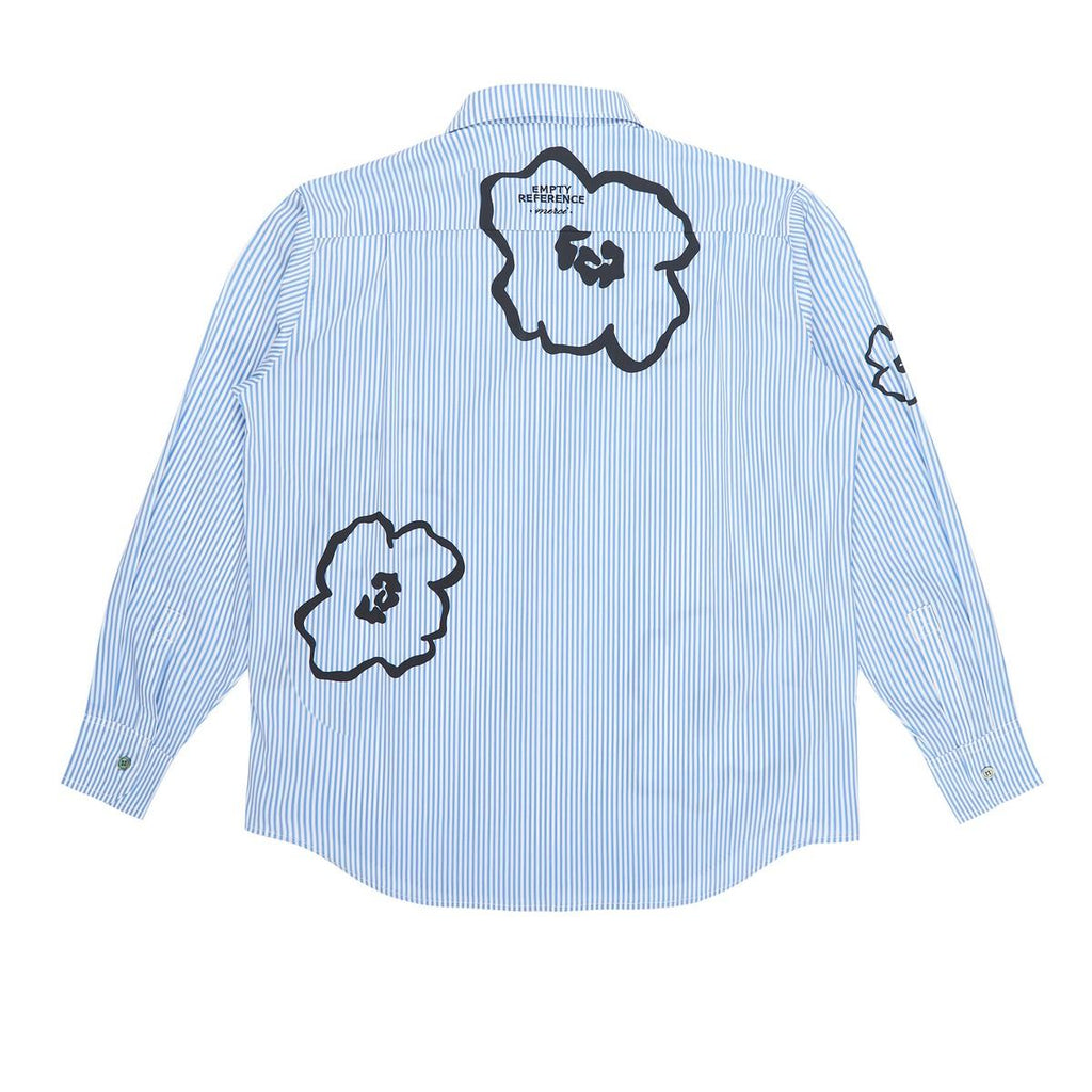 Empty Reference Striped Hand Painted Flowers Shirt