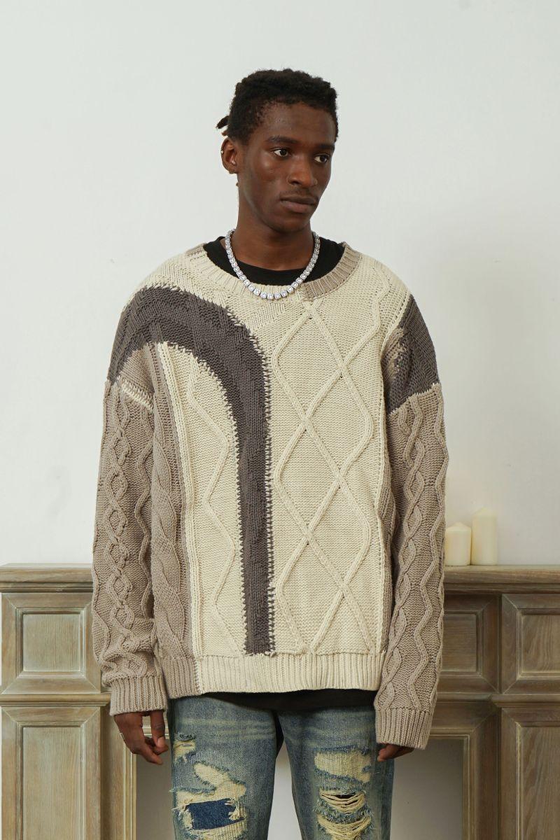Empty Reference Beige Stitched Sweater
