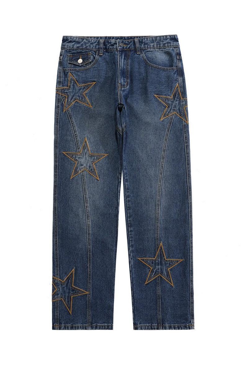 Stars Embroidered Jeans
