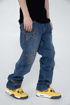 Stars Embroidered Jeans