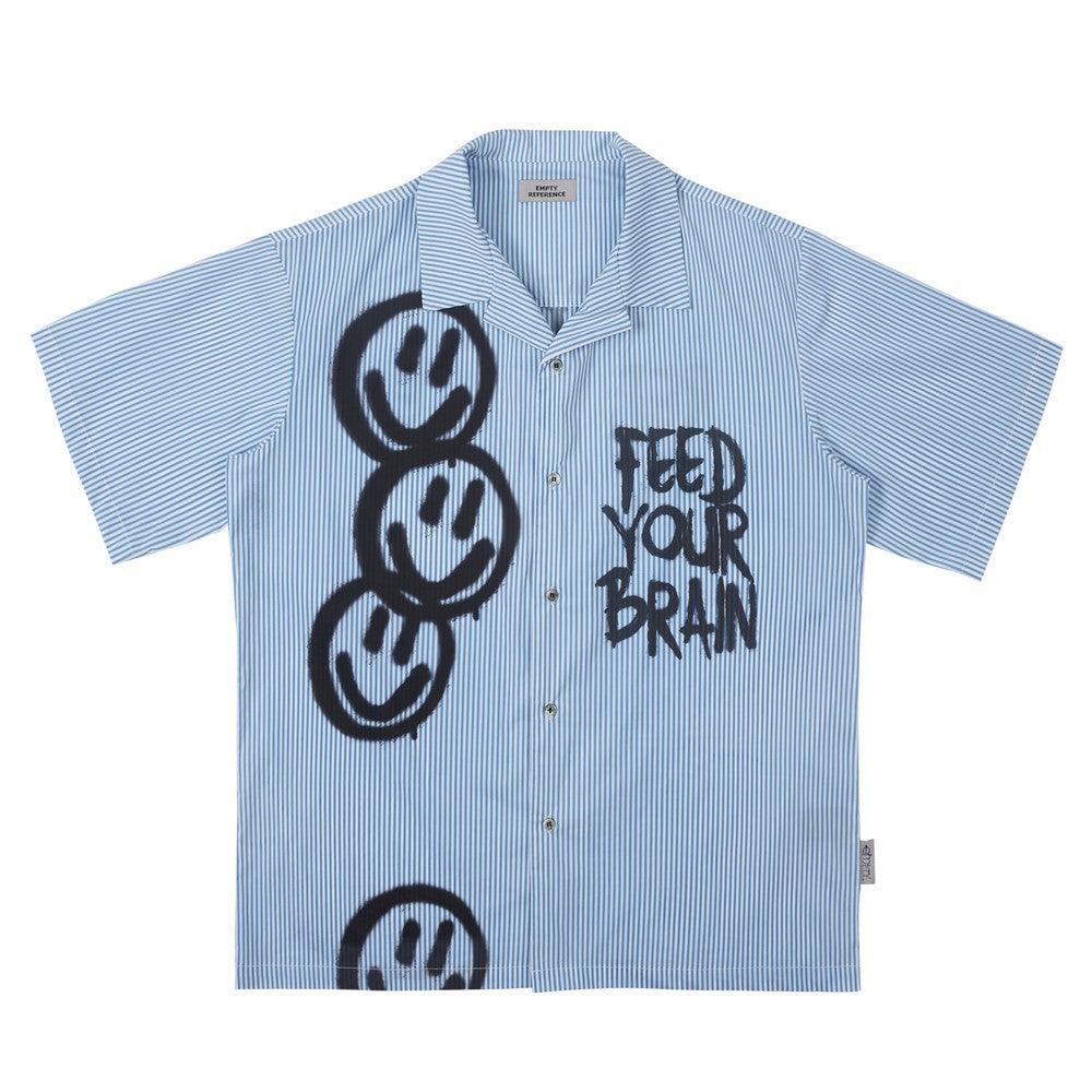 Empty Reference Smiley Graffiti Print Cuban Shirt