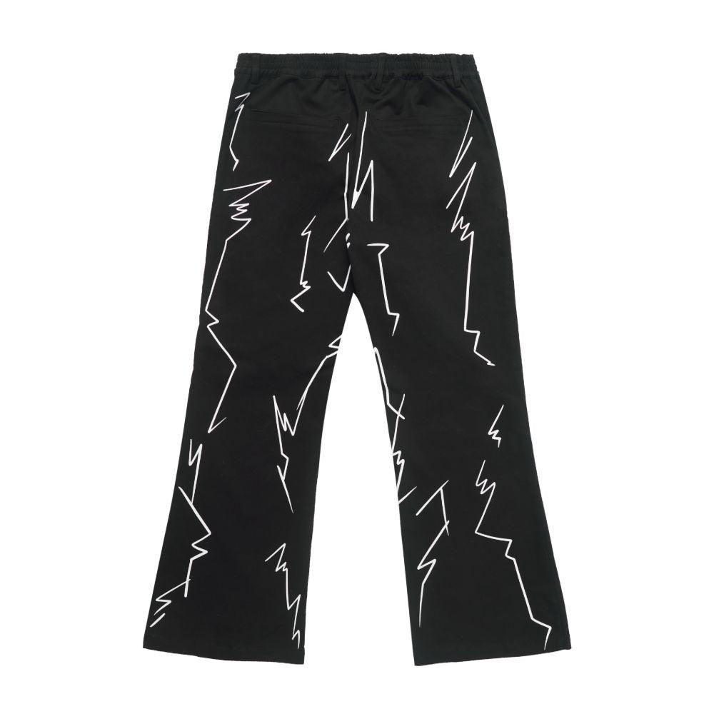 Empty Reference Lightnings Printed Flared Trousers