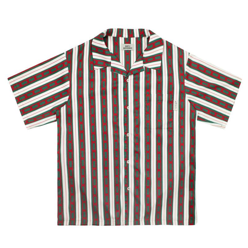 Empty Reference Chains Striped Cuban Shirt
