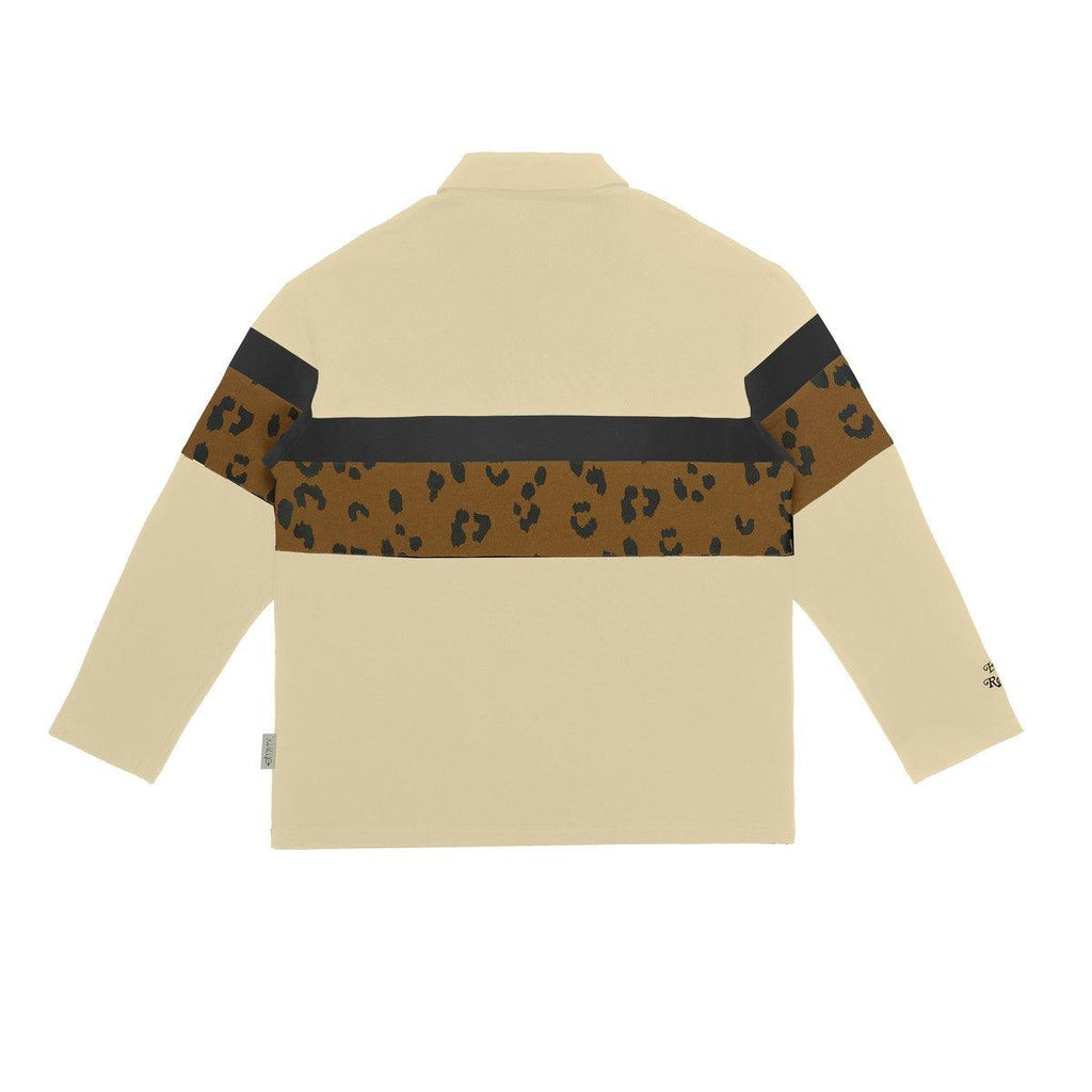 Empty Reference Striped Stitched Long Sleeves Polo