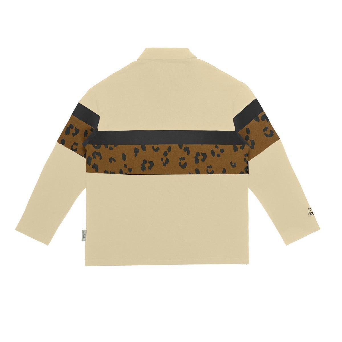 Empty Reference Striped Stitched Long Sleeves Polo