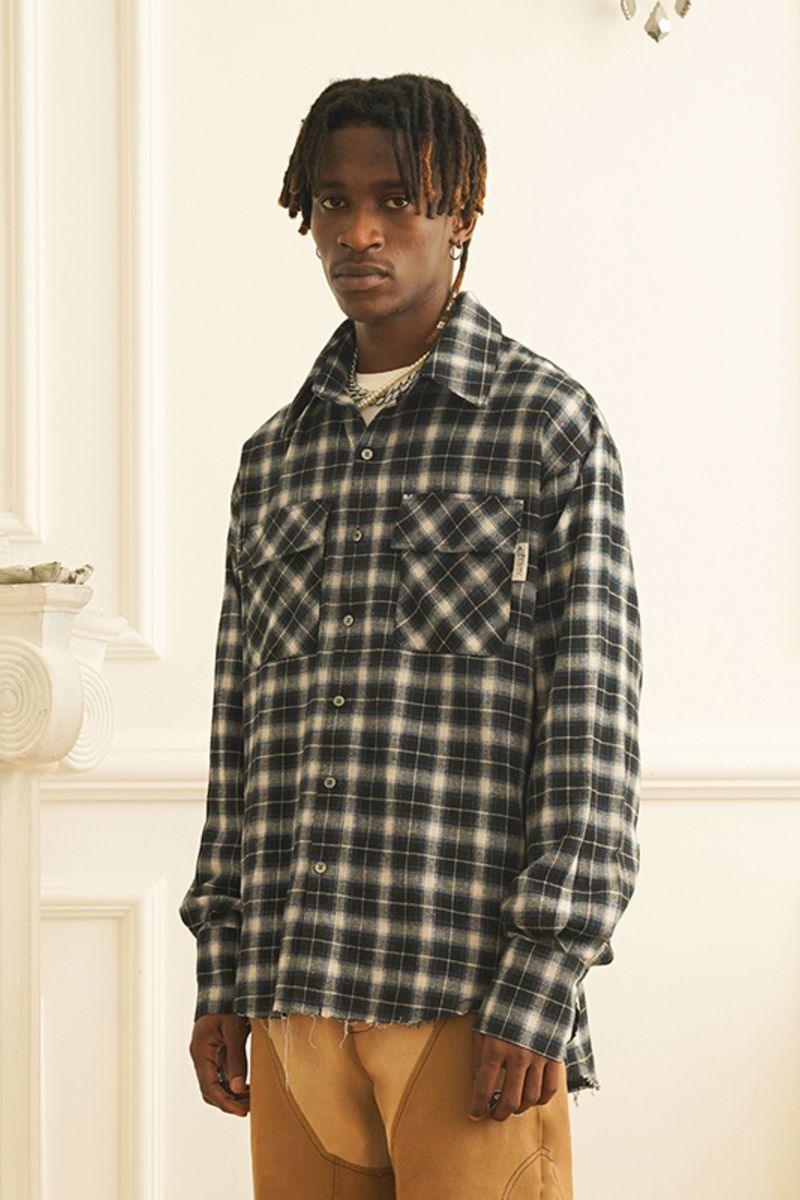 Empty Reference Plaid Ripped L/S Shirt