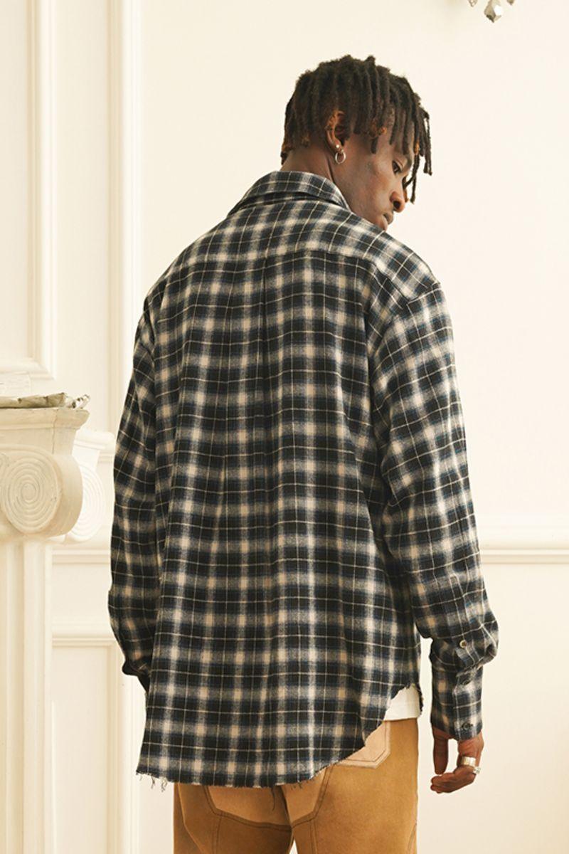 Empty Reference Plaid Ripped L/S Shirt