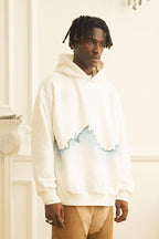 Empty Reference White Flame Printed Hoodie