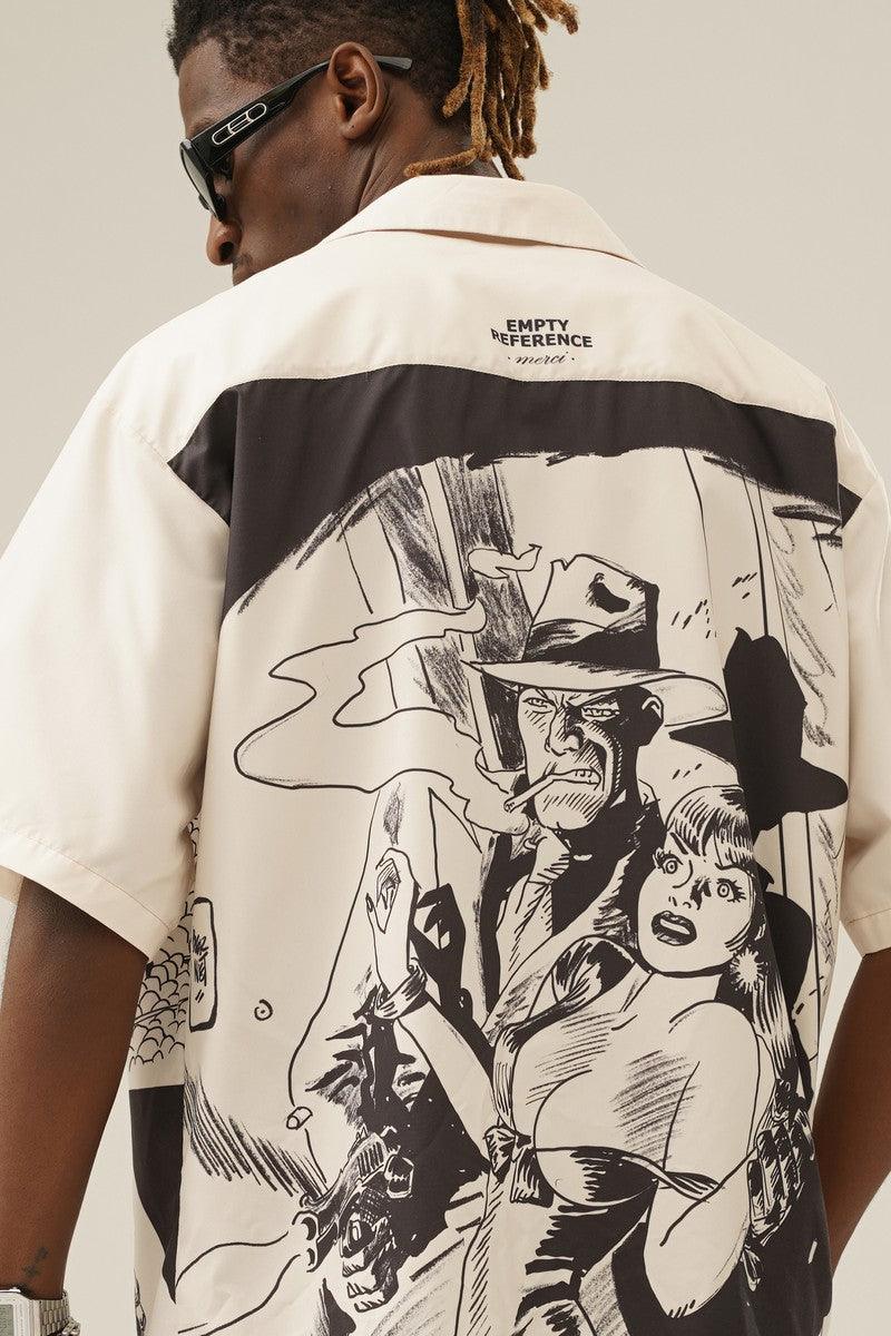 Empty Reference Killer Print Retro Cuban Shirt
