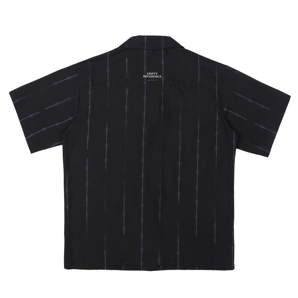 Empty Reference Thorns Striped  Cuban Shirt