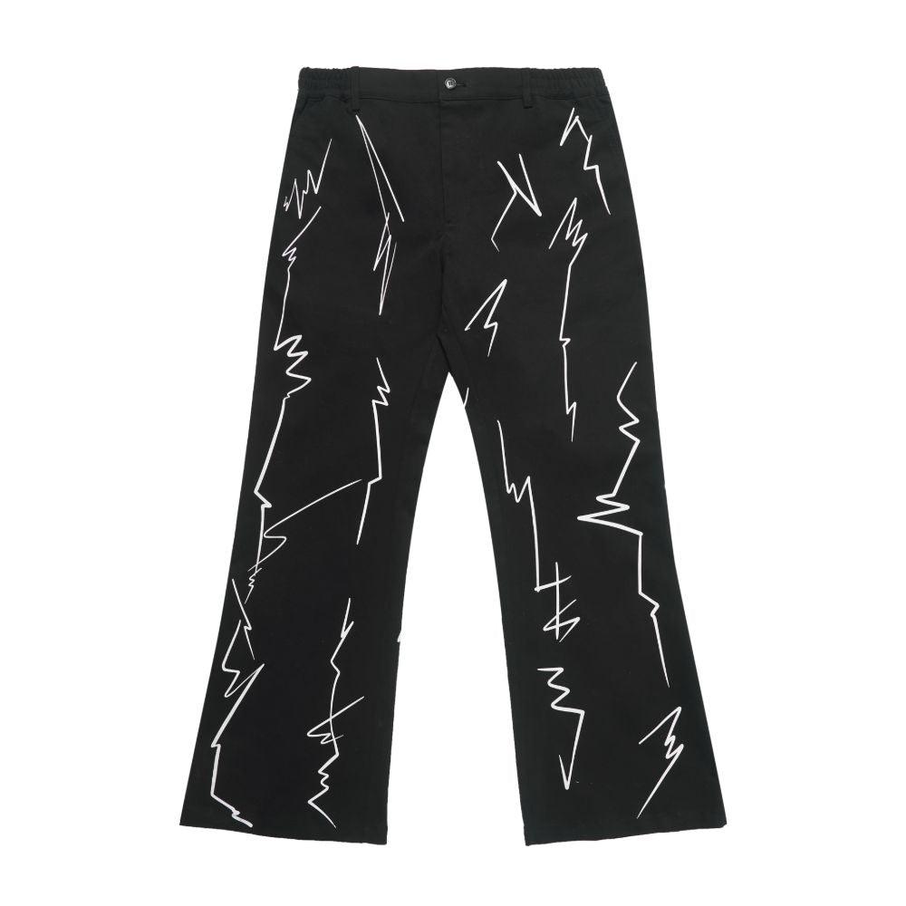 Empty Reference Lightnings Printed Flared Trousers